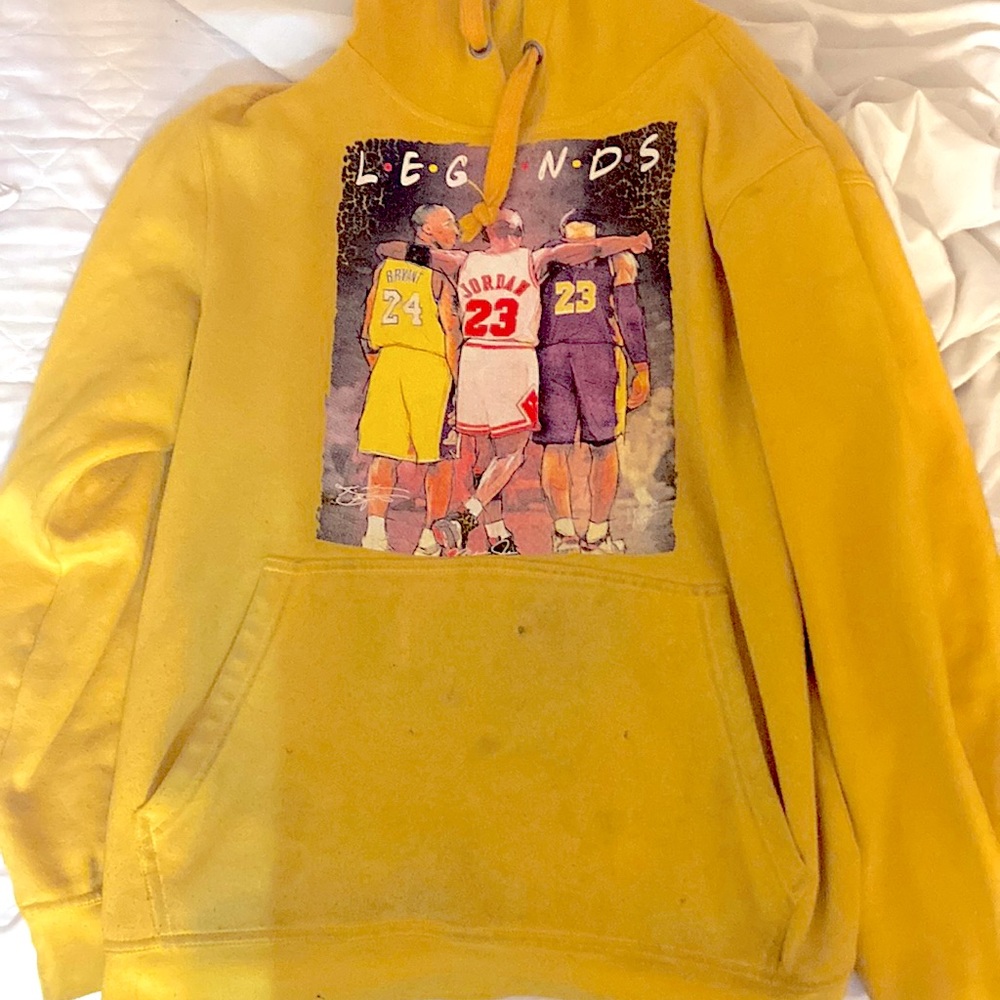 Jordan, Kobe, and lebron L.E.G.E.N.D.S custom yellow sweater